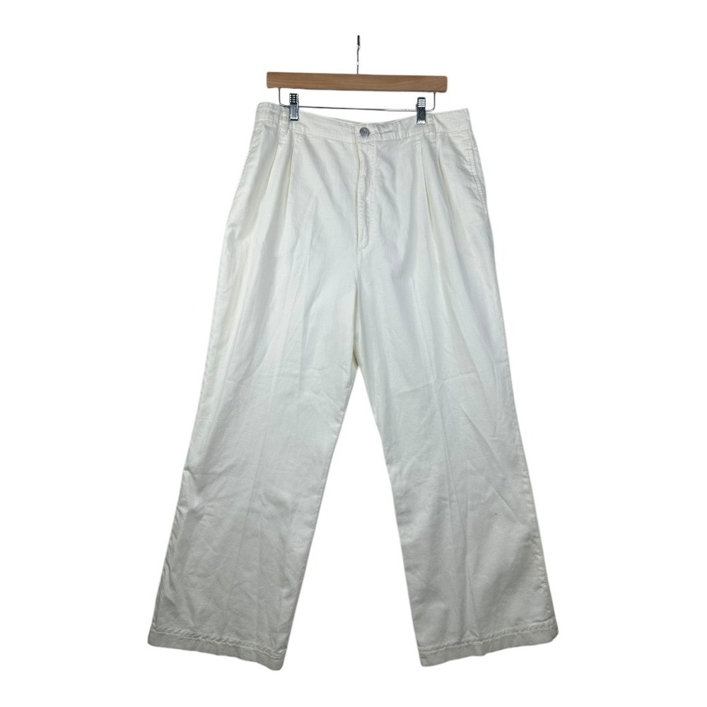 Frame Pleated Straight Leg Pleated Chino Pants size 31‎ White
